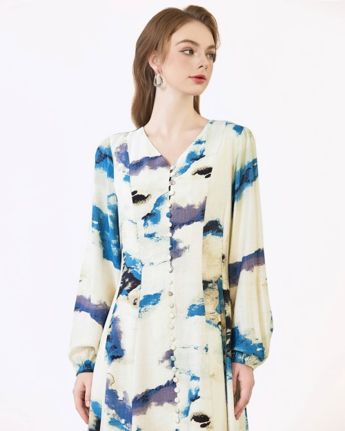 SIXDO G-Blue Woven Loose Dress
